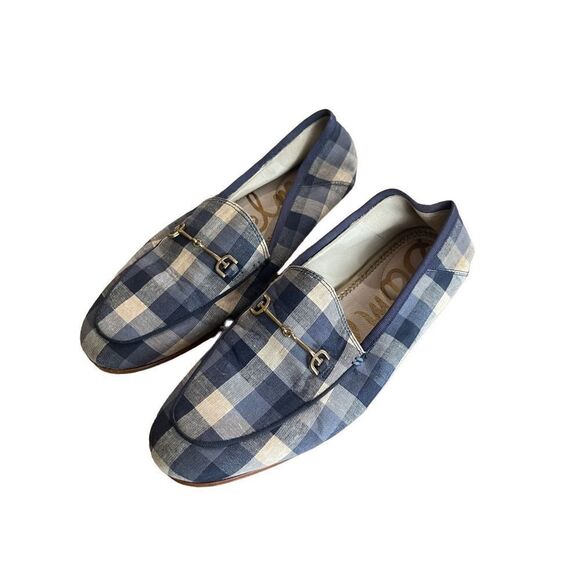 Sam Edelman Womens Blue Loraine Checkered Slip On Loafer Shoes Flat Size 7.5 - Picture 7 of 8